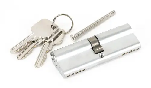 Click Here To Enlarge This Photo Of 46244 From The Anvil Satin Chrome 45&sol;45 5pin Euro Profile Double Cylinder