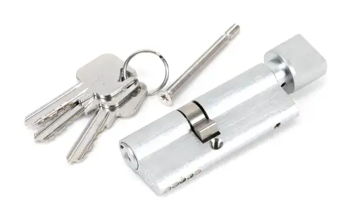 Click Here To Enlarge This Photo Of 46265 From The Anvil Satin Chrome 35&sol;45T 5pin Euro Profile Cylinder & Turn
