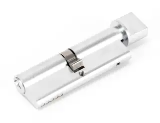 46268 From The Anvil Satin Chrome 45&sol;45 5pin Euro Profile Cylinder & Turn