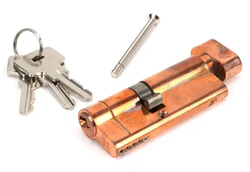 Click Here To Enlarge This Photo Of 45857 From The Anvil Polished Bronze 35&sol;45T 5pin Euro Profile Cylinder & Turn