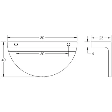 Click Here To Enlarge This Photo Of BUR610AB - Frelan Hardware Burlington 80mm Antique Brass Half Moon Cabinet Handle