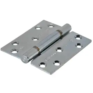 H102-FS-BZP Royde & Tucker 100mm x 88mm x 3mm Grade 13 Hi-Load Three Knuckle Butt Hinge &lpar;Square Corners&rpar; Bright Zinc Plated