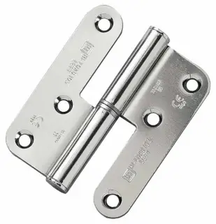 H105-RR-BZP Royde & Tucker 98mm x 82mm x 3mm Grade 11 Hi-Load Journal Support Lift Off Butt Hinge &lpar;Right Hand&rpar; Bright Zinc Plated