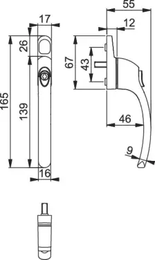 Click Here To Enlarge This Photo Of AR720-7&sol;040 HOPPE Inline Locking Espagnolette Handle - Polished Brass &lpar;50028479&rpar;