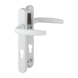 1530&sol;3831N HOPPE Atlanta 92mm UPVC Lever Door Handles on Narrow Backplate &lpar;122mm c&sol;c&rpar; - White &lpar;3628274&rpar;