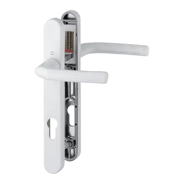 Click Here To Enlarge This Photo Of 1117&sol;3811N HOPPE Birmingham 92mm UPVC Lever Door Handles on Narrow Backplate &lpar;122mm c&sol;c&rpar; - White &lpar;3627095&rpar;