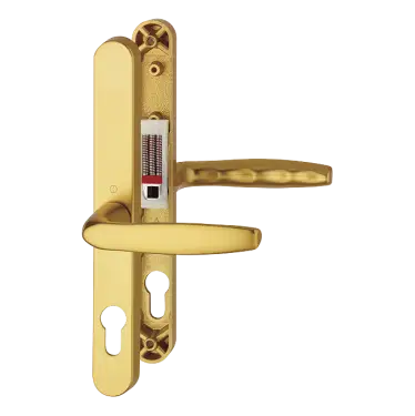Click Here To Enlarge This Photo Of 1715&sol;3840N HOPPE Brugge 68mm UPVC Lever Door Handles on Narrow Backplate &lpar;215mm c&sol;c&rpar; - Gold &lpar;1926930&rpar;