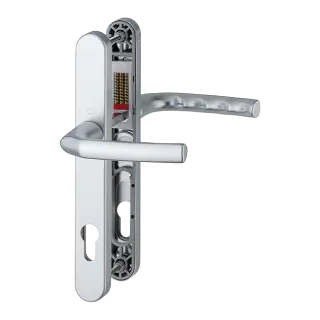 1117&sol;3810N HOPPE Birmingham 92mm UPVC Lever Door Handles on Narrow Backplate &lpar;215mm c&sol;c&rpar; - Silver &lpar;3626519&rpar;