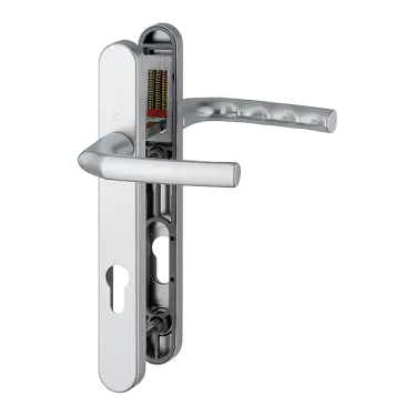Click Here To Enlarge This Photo Of 1117&sol;3811N HOPPE Birmingham 92mm UPVC Lever Door Handles on Narrow Backplate &lpar;122mm c&sol;c&rpar; - Silver &lpar;3627028&rpar;