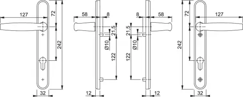 Click Here To Enlarge This Photo Of 1530&sol;3831N HOPPE Atlanta 92mm UPVC Lever Door Handles on Narrow Backplate &lpar;122mm c&sol;c&rpar; - Silver &lpar;3628215&rpar;
