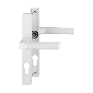 113&sol;200LM HOPPE London 70mm UPVC Lever Door Handles on Narrow Backplate &lpar;180mm c&sol;c&rpar; - White &lpar;1729901&rpar;