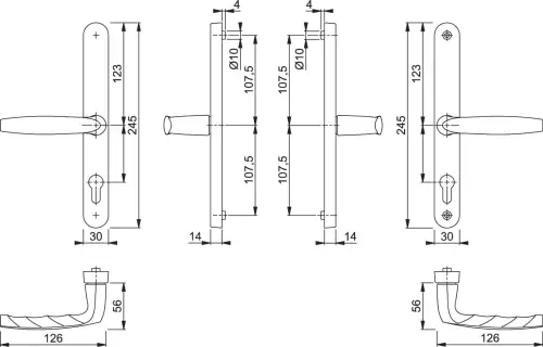 Click Here To Enlarge This Photo Of 1715&sol;3840N HOPPE Brugge 68mm UPVC Lever Door Handles on Narrow Backplate &lpar;215mm c&sol;c&rpar; - White &lpar;1926956&rpar;