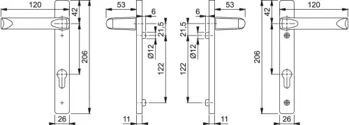 Click Here To Enlarge This Photo Of 113&sol;366M HOPPE London 92mm UPVC Lever Door Handles on Narrow Backplate &lpar;122mm c&sol;c&rpar; - Silver &lpar;618590&rpar;