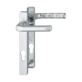 113&sol;366M HOPPE London 92mm UPVC Lever Door Handles on Narrow Backplate &lpar;122mm c&sol;c&rpar; - Silver &lpar;618590&rpar;