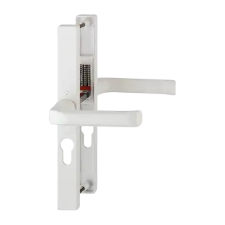 113&sol;363M HOPPE London 47mm UPVC Lever Door Handles on Narrow Backplate &lpar;197mm c&sol;c&rpar; - White &lpar;3218435&rpar;