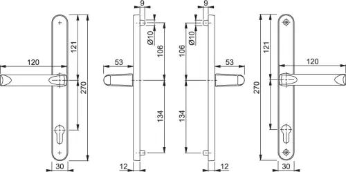 Click Here To Enlarge This Photo Of 113&sol;3620N HOPPE London 92mm UPVC Lever Door Handles on Narrow Backplate &lpar;240mm c&sol;c&rpar; - Gold &lpar;832040&rpar;