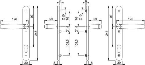 Click Here To Enlarge This Photo Of 1530&sol;3346 HOPPE Atlanta 92mm UPVC Lever Door Handles on Narrow Backplate with 3 Hole Fix - Silver &lpar;2353299&rpar;