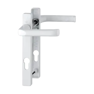 113&sol;366M HOPPE London 92mm UPVC Lever Door Handles on Narrow Backplate &lpar;122mm c&sol;c&rpar; - White &lpar;618637&rpar;