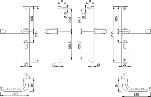 Click Here To Enlarge This Photo Of 113&sol;363M HOPPE London 47mm UPVC Lever Door Handles on Narrow Backplate &lpar;197mm c&sol;c&rpar; - Silver &lpar;3217037&rpar;