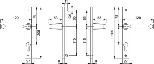 Click Here To Enlarge This Photo Of 113&sol;200LM HOPPE London 72mm UPVC Lever Door Handles on Narrow Backplate &lpar;180mm c&sol;c&rpar; - Silver &lpar;3209601&rpar;