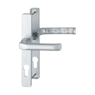 113&sol;200LM HOPPE London 72mm UPVC Lever Door Handles on Narrow Backplate &lpar;180mm c&sol;c&rpar; - Silver &lpar;3209601&rpar;