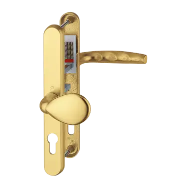 Click Here To Enlarge This Photo Of 77G&sol;3830N&sol;1530 HOPPE Atlanta 92&sol;62mm UPVC Lever&sol;Pad Door Handles on Narrow Backplate &lpar;215mm c&sol;c&rpar; - Gold &lpar;3685084&rpar;