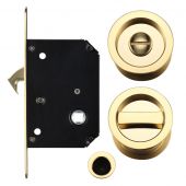 FB81 - Zoo Hardware Fulton & Bray Sliding Door Privacy Lock Set &lpar;35-45mm Thick Doors&rpar; Polished Brass