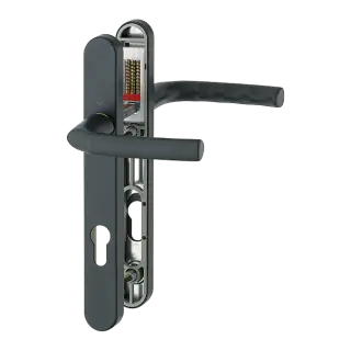 1117&sol;3811N HOPPE Birmingham 92mm UPVC Lever Door Handles on Narrow Backplate &lpar;122mm c&sol;c&rpar; - Matt Black &lpar;3627159&rpar;