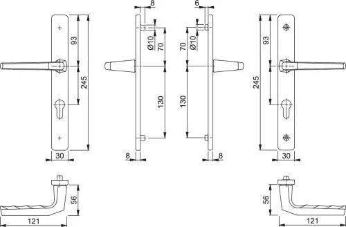 Click Here To Enlarge This Photo Of 117L&sol;2246 HOPPE Frankfurt 70mm UPVC Lever Door Handles on Narrow Backplate &lpar;200mm c&sol;c&rpar; - Gold &lpar;2398913&rpar;