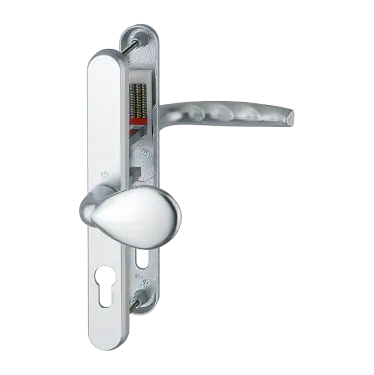 Click Here To Enlarge This Photo Of 77G&sol;3830N&sol;1530 HOPPE Atlanta 92&sol;62mm UPVC Lever&sol;Pad Door Handles on Narrow Backplate &lpar;215mm c&sol;c&rpar; - Silver &lpar;3685076&rpar;