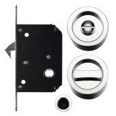 FB81CP - Zoo Hardware Fulton & Bray Sliding Door Privacy Lock Set &lpar;35-45mm Thick Doors&rpar; Polished Chrome