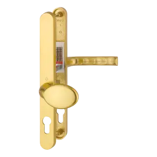 76G&sol;3620N&sol;113 HOPPE London 92&sol;62mm UPVC Lever&sol;Pad Door Handles on Narrow Backplate &lpar;240mm c&sol;c&rpar; - Gold &lpar;831890&rpar;