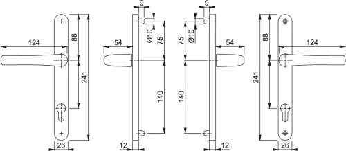 Click Here To Enlarge This Photo Of 1710RH&sol;3623N HOPPE Tokyo 92mm UPVC Lever Door Handles on Narrow Backplate &lpar;215mm c&sol;c&rpar; - Gold &lpar;1992072&rpar;