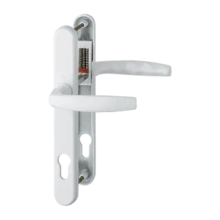 1530&sol;3830N HOPPE Atlanta 92mm UPVC Lever Door Handles on Narrow Backplate &lpar;215mm c&sol;c&rpar; - White &lpar;3628012&rpar;
