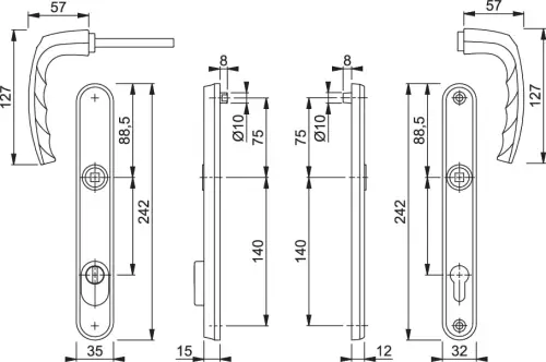 Click Here To Enlarge This Photo Of 1530&sol;3259N-ZA&sol;3830N HOPPE Atlanta 92mm UPVC TS007 High Security Lever Door Handles on Narrow Backplate &lpar;215mm c&sol;c&rpar; - Silver &lpar;3625524&rpar;
