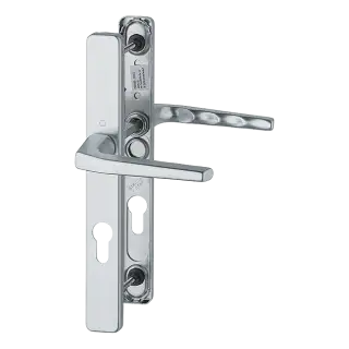 117L&sol;2246 HOPPE Frankfurt 70mm UPVC Lever Door Handles on Narrow Backplate &lpar;200mm c&sol;c&rpar; - Silver &lpar;2398690&rpar;