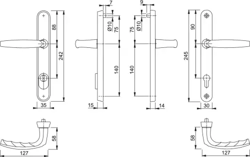 Click Here To Enlarge This Photo Of M1530M&sol;3259N-ZA&sol;3841N-1 HOPPE Atlanta 92mm UPVC TS007 High Security Lever Door Handles on Narrow Backplate &lpar;215mm c&sol;c&rpar; - Polished Chrome &lpar;11691736&rpar;