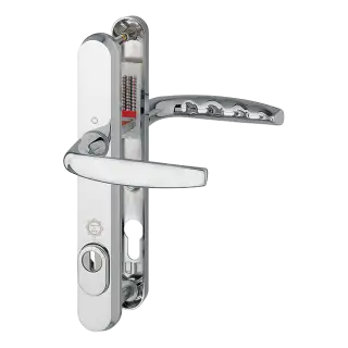 M1530M&sol;3259N-ZA&sol;3841N-1 HOPPE Atlanta 92mm UPVC TS007 High Security Lever Door Handles on Narrow Backplate &lpar;215mm c&sol;c&rpar; - Polished Chrome &lpar;11691736&rpar;