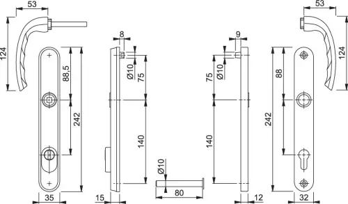 Click Here To Enlarge This Photo Of 1710RH&sol;3259N-ZA&sol;3633N HOPPE Tokyo 92mm UPVC TS007 High Security Lever Door Handles on Narrow Backplate &lpar;215mm c&sol;c&rpar; - Gold &lpar;3582296&rpar;
