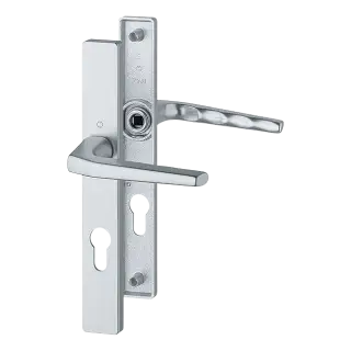 117L&sol;2160N&sol;216N HOPPE Frankfurt 70mm UPVC Lever Door Handles on Narrow Backplate &lpar;200mm c&sol;c&rpar; - Silver &lpar;1718954&rpar;