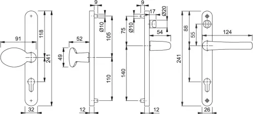 Click Here To Enlarge This Photo Of 76G&sol;3633N&sol;3623N&sol;1710RH HOPPE Tokyo 92&sol;62mm UPVC Lever&sol;Pad Door Handles on Narrow Backplate &lpar;215mm c&sol;c&rpar; - White &lpar;2769278&rpar;