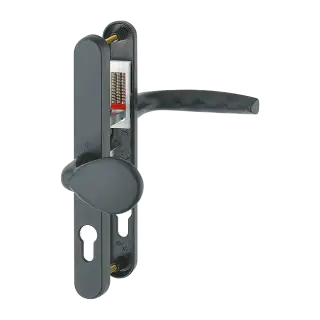 77G&sol;3830N&sol;1530 HOPPE Atlanta 92&sol;62mm UPVC Lever&sol;Pad Door Handles on Narrow Backplate &lpar;215mm c&sol;c&rpar; - Matt Black &lpar;3685105&rpar;