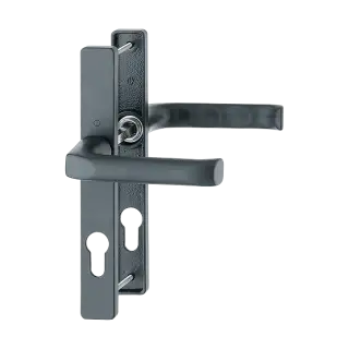 113&sol;200LM HOPPE London 70mm UPVC Lever Door Handles on Narrow Backplate &lpar;180mm c&sol;c&rpar; - Matt Black &lpar;1729910&rpar;