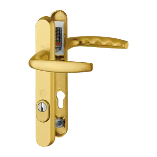1530&sol;3260N-ZA&sol;3831N HOPPE Atlanta 92mm UPVC TS007 High Security Lever Door Handles on Narrow Backplate &lpar;122mm c&sol;c&rpar; - Gold &lpar;3625743&rpar;