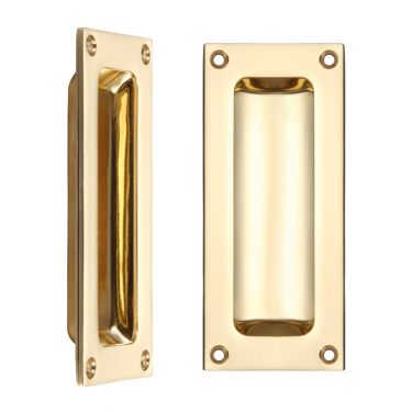 Click Here To Enlarge This Photo Of FB90 - Zoo Hardware Fulton & Bray Flush Pull - 102 x 45mm &lpar;13mm Depth&rpar; Polished Brass