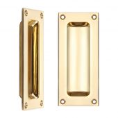 FB90 - Zoo Hardware Fulton & Bray Flush Pull - 102 x 45mm &lpar;13mm Depth&rpar; Polished Brass