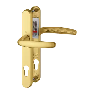 1530&sol;3830N HOPPE Atlanta 92mm UPVC Lever Door Handles on Narrow Backplate &lpar;215mm c&sol;c&rpar; - Gold &lpar;3627984&rpar;