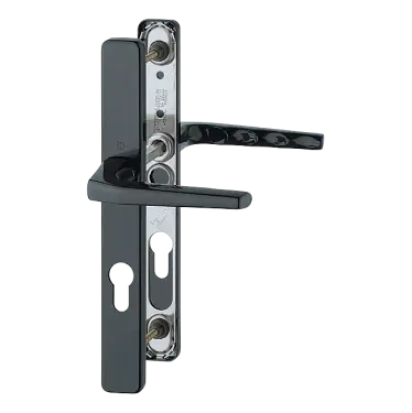 Click Here To Enlarge This Photo Of 117L&sol;2246 HOPPE Frankfurt 70mm UPVC Lever Door Handles on Narrow Backplate &lpar;200mm c&sol;c&rpar; - Matt Black &lpar;2398921&rpar;