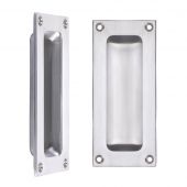 FB90SC - Zoo Hardware Fulton & Bray Flush Pull - 102 x 45mm &lpar;13mm Depth&rpar; Satin Chrome