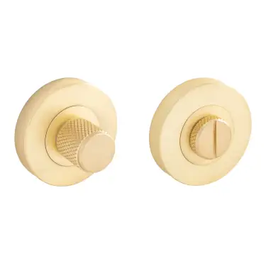 Click Here To Enlarge This Photo Of Eclipse 63283 Satin Brass Knurled Thumbturn & Release on Round Rose &lpar;Insignia Range&rpar;
